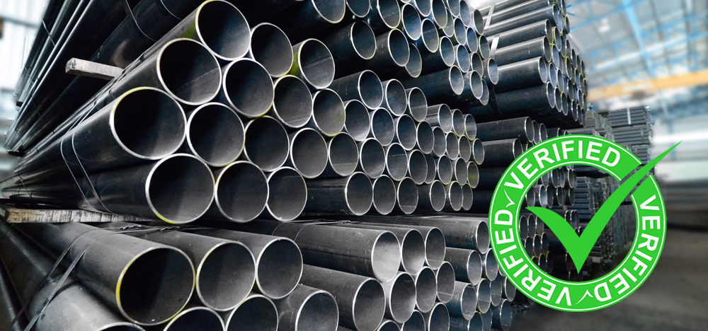 Materiais industriais acompanhados por um elemento visual de verificação